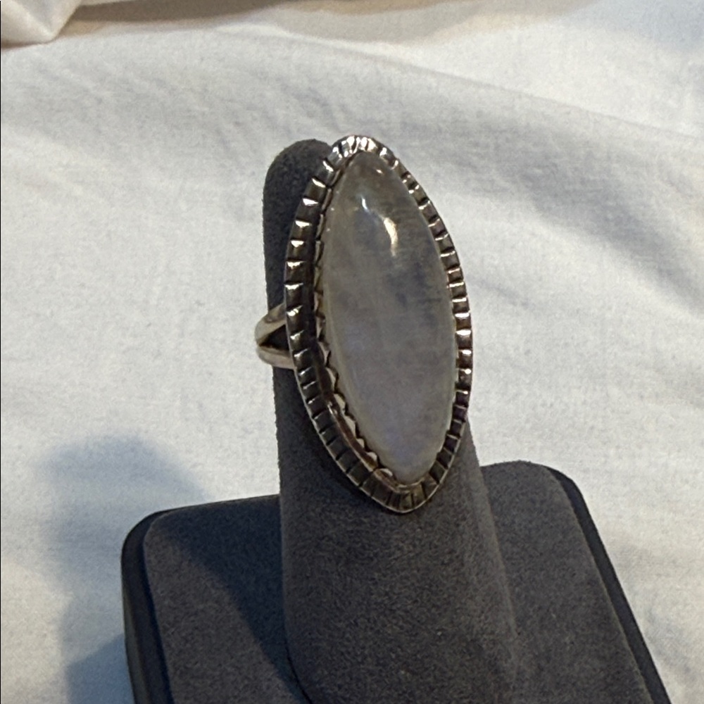 Sterling Silver Marquise Moonstone Ring